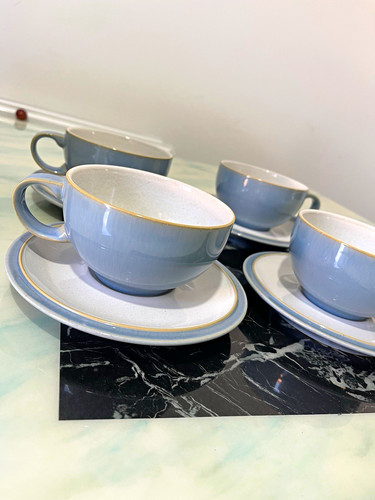 Denby jetty blue - cup, saucer