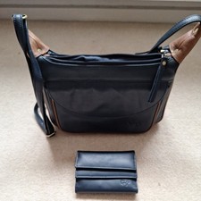 Gigi Navy Leather Handbag With