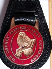 VINTAGE Retro Keyring Leather Look Black The Osprey Management Company 