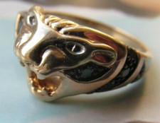 Hallmarked 9ct gold cougar/