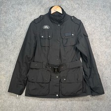 Barbour Blouson Jacket Womens Size UK 12 Black Purple Land Rover Waterproof Belt
