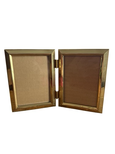 Vtg brass hinged double - brass,