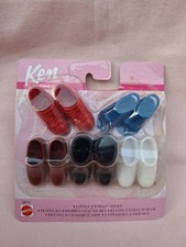 BARBIE RARE VINTAGE  OLD STOCK FROM 2000 SEALED PACK OF 5X SHOES FOR KEN DOLL,VG