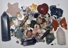 large Crystal Bundle JobLot Towere pig starfish butterfly carving rutile sphere 