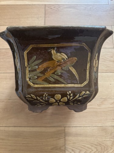 Antique glazed plant - glazed, pot