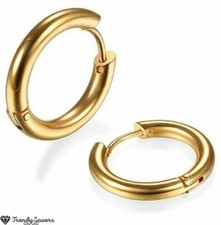 14K Gold Plated Cubic Zirconia Boho Women Men Huggie Hoop Earrings Jewelry Gift