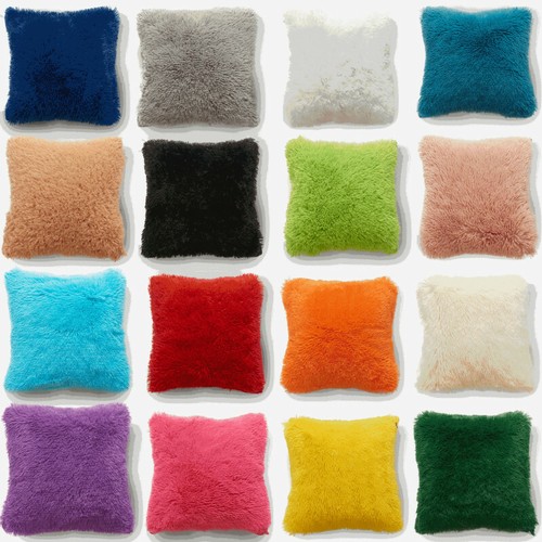 Fluffy faux fur pillow case - ,