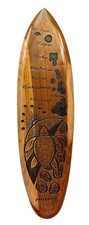 Carved Wooden Surfboard Wall