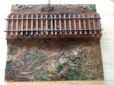 DIORAMA 1/35 scale 30x35cm rail road rain PAINTED & finished as in the picture