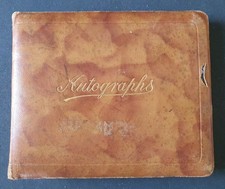 1937 Leather Backed Autograph Album, A Few Autographs, Needs Repair
