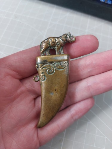 Antique brass elephant - elephant, on