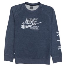 Nike 90's Center Middle Swoosh Crew Neck Sweatshirt Small Navy Blue