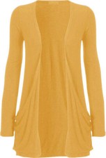 WOMENS LADIES GIRLS LONG SLEEVE BOYFRIEND TOP OPEN POCKET CARDIGAN 8-26