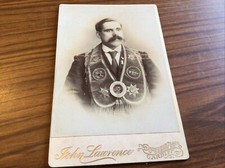 Victorian Cabinet Card Photo Masonic Regalia Masons ? Police Involvement Cardiff