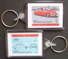 1955 CITROEN DS / DS19 Car Stamp Keyring (Auto 100 Automobile)
