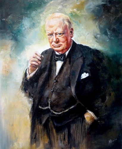 Oil painting sir winston - oil,