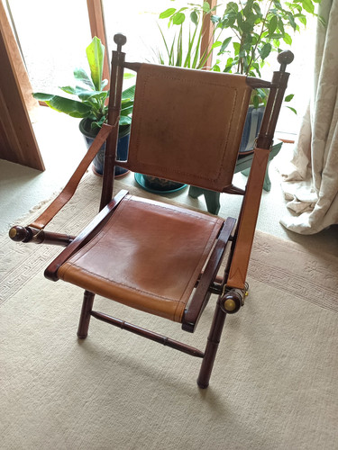 Vintage teak saddle leather - teak,