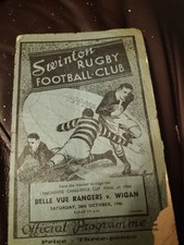 RARE 1946 LANCASHIRE CUP FINAL BELLE VUE RANGERS V WIGAN @ SWINTON 26TH OCTOBER 