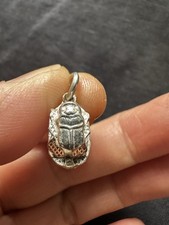 Vintage Egyptian Mark Silver Scarab Pendant