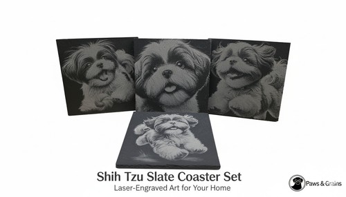 Shih tzu slate coaster gift - tzu,