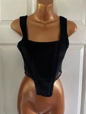 ASOS Black Velvet Mesh Corset
