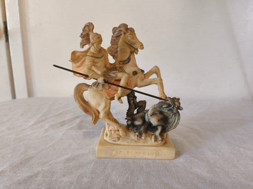 Small alabaster statue - small, saint