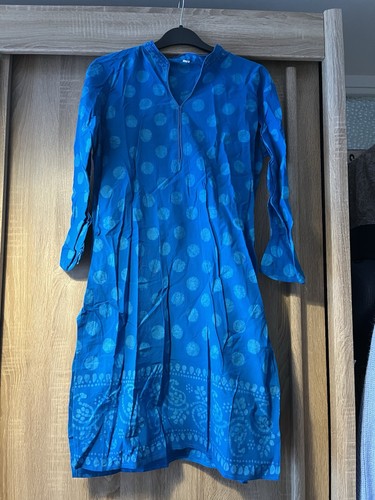 Blue kurti top polka dot - top,