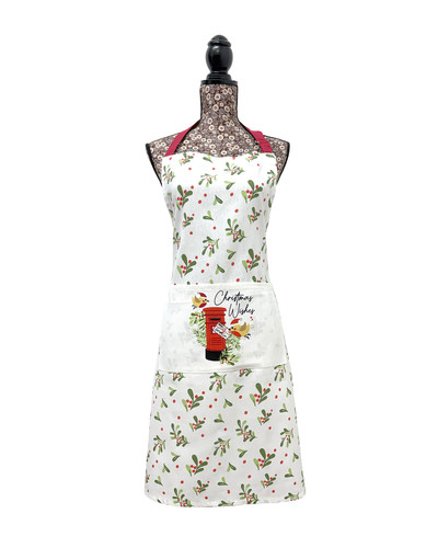 Christmas wishes robin apron - wishes,