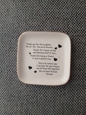 Beautiful Ceramic Trinket Dish "Thank You, Best Friend"