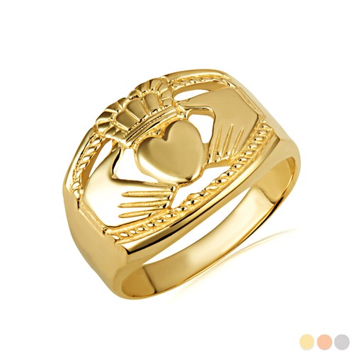Gold bold claddagh - gold,
