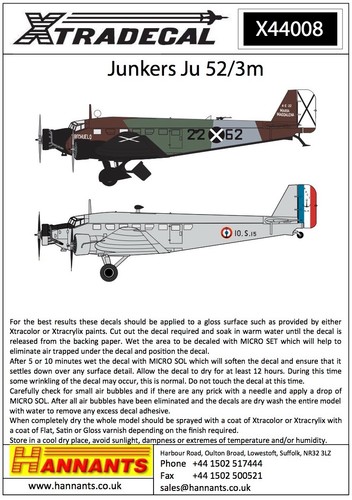 Xtradecal 144 junkers - xtradecal, 1/144