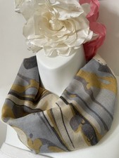 Ochre and grey pattern - ochre, viscose