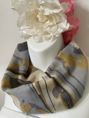 Ochre and grey pattern - pattern, viscose