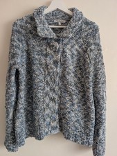 Elizabeth Scott Blue Grey Loop Knit Cardigan ~ Size M-L