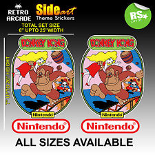 Donkey Kong Arcade Side Artwork Sticker Graphic set /logos  Laminated All Sizes 