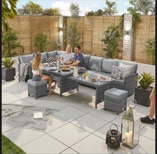 Cambridge Rattan 8 Seater Dining Set with Two Tables