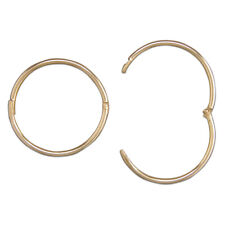 9ct Gold 14mm Hinged Sleeper Hoop Earrings - Solid 9k Gold