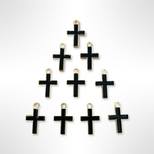 Black enamel cross - black,
