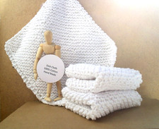 2 Hand knitted dish cloths