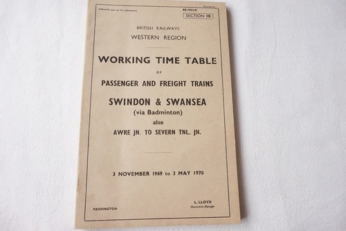 1969 working railway timetable - 1969,