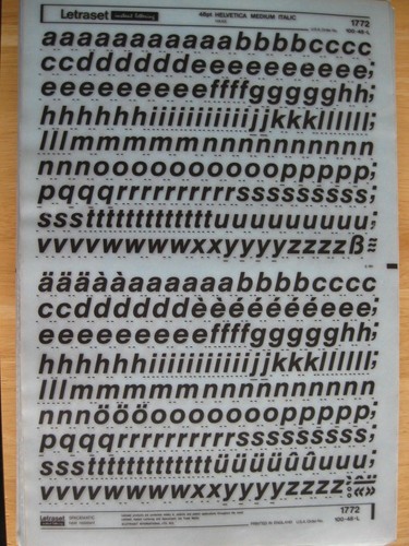 Letraset black letters - .1,
