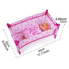 Baby Nursery Room Furniture Decor ABS Doll Crib Bed Kids Fun Play Toy Gift