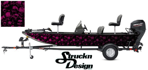 Skulls pink black graphic - skulls,