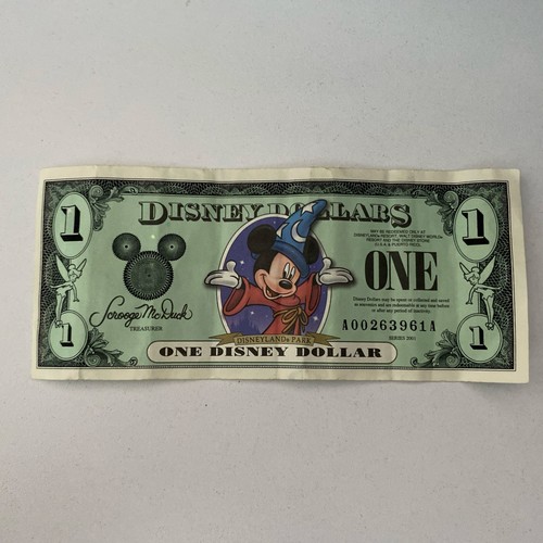 Disney one dollar note - dollar, 1990