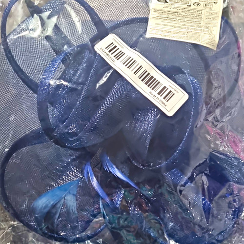 Navy blue mesh feather - navy,