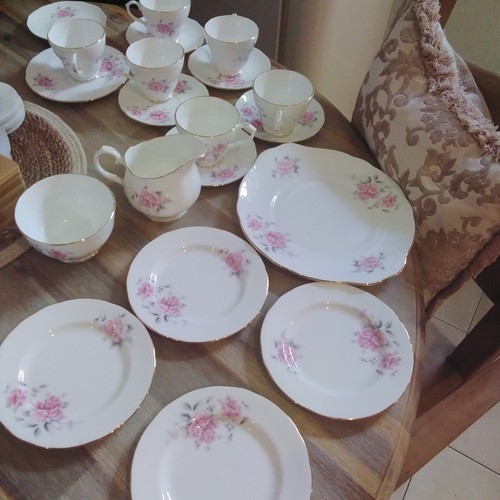 Duchess pink roses bone china - roses,