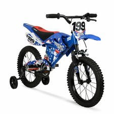 16" Nitro Circus Bike w/ Cool Motorcross Design & Knobby Tires, Ages 4-8, Blue