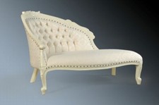 French Ivory Cream Ornate Statement Day Bed Sofa Chaise Longue Lounge Loveseat