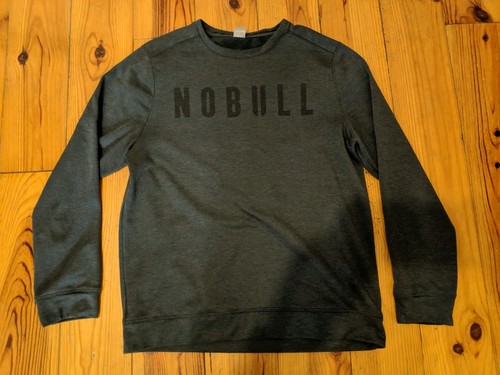 Nobull mens grey crew - crew, neck
