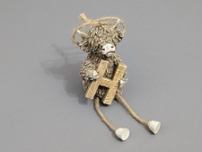 Highland Cow Ornament Dangly Legs 'H' Initial Letter Scottish Coo Hanging Deco.